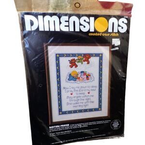 Vintage 1983 Dimensions Cross Stitch Kit "Bedtime Prayer" #3556 Sealed